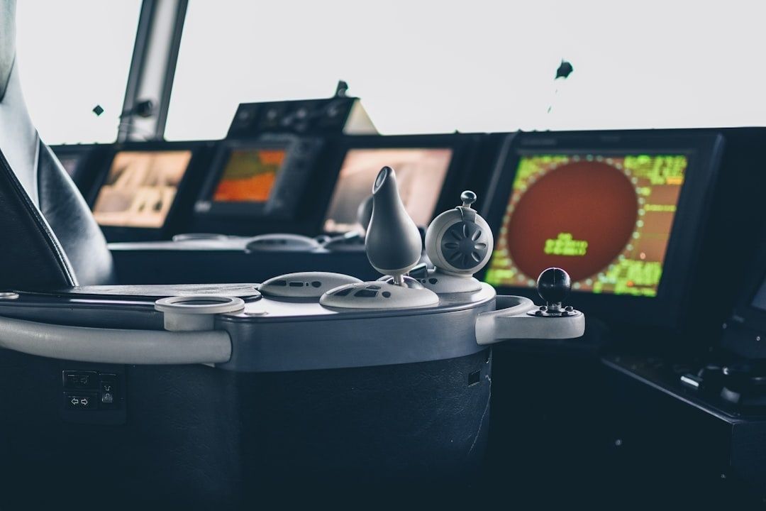 Marine helm with radar displays and navigation controls